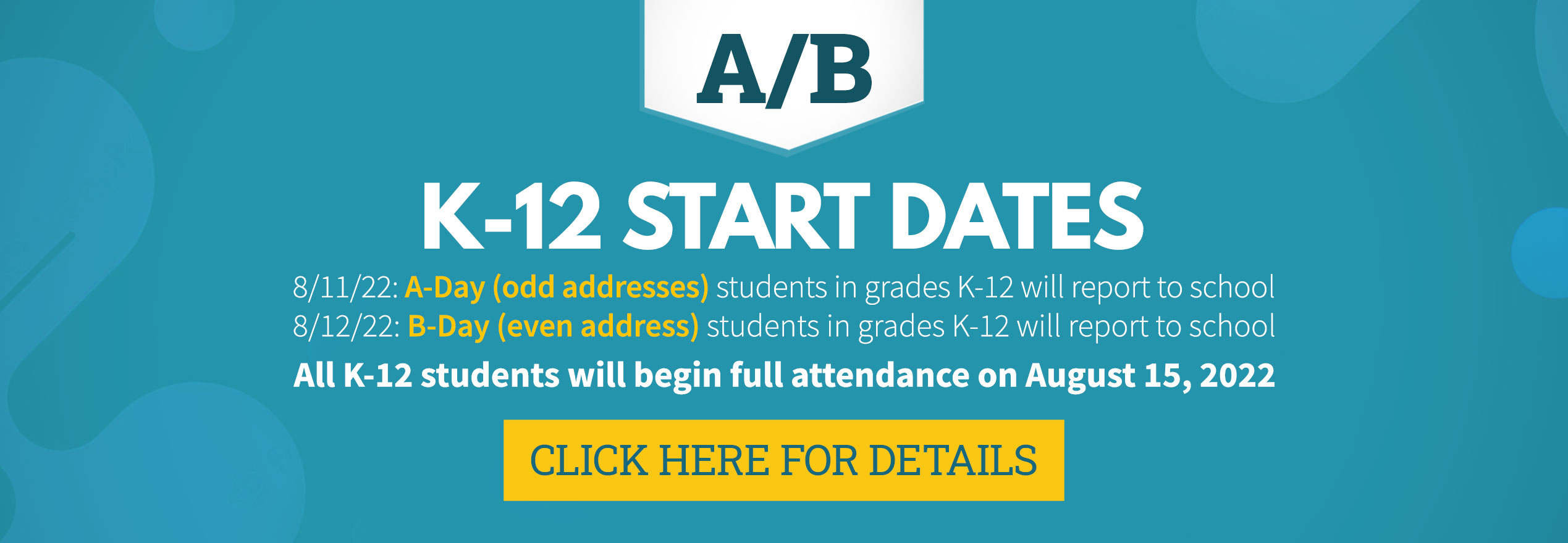 K-12 Start Dates