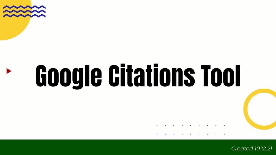Google Citation Tool