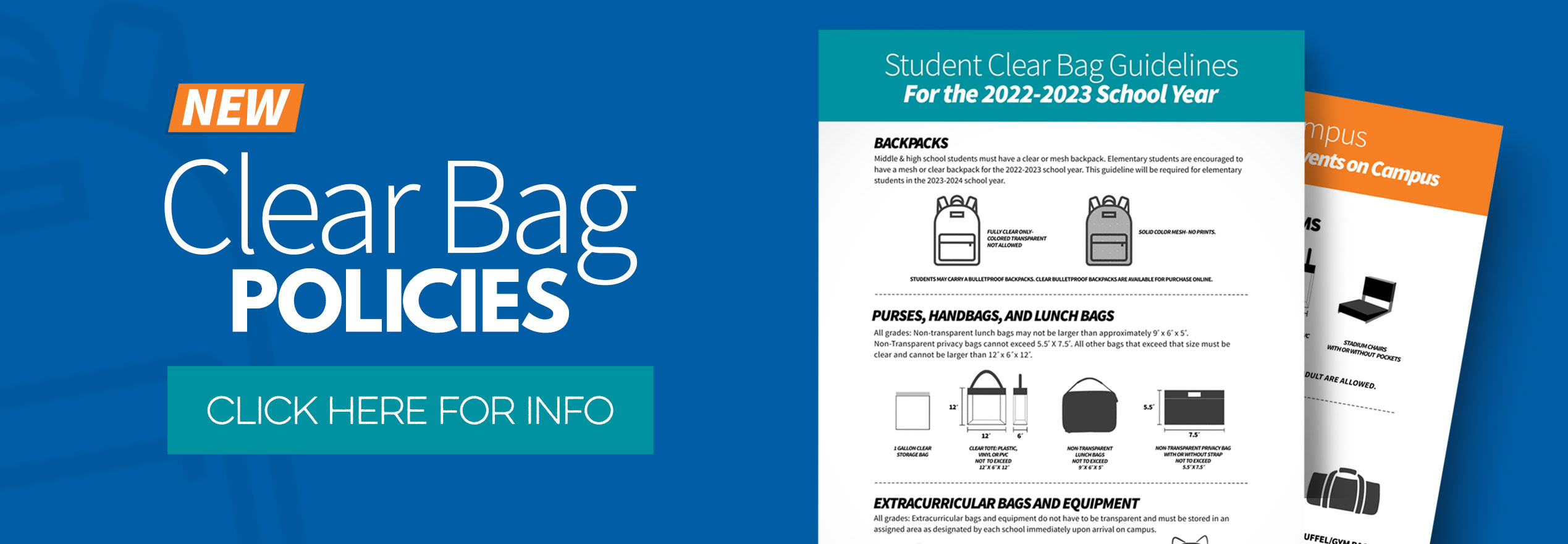 Guidelines for Clear Bags during the 2022-23 School year