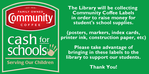 Community Coffee - Cash For Schools promotion