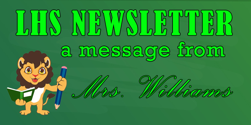 LHS Newsletter Banner - A Message from Mrs. Williams