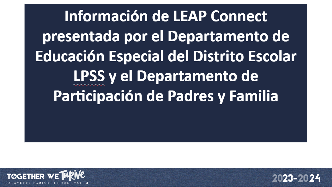 LEAP Connect Information (Spanish Version image)